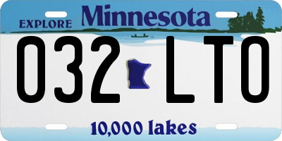 MN license plate 032LTO