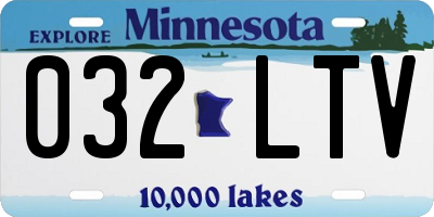 MN license plate 032LTV