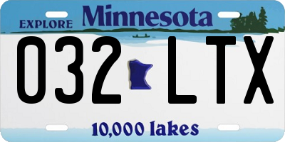 MN license plate 032LTX