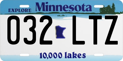 MN license plate 032LTZ