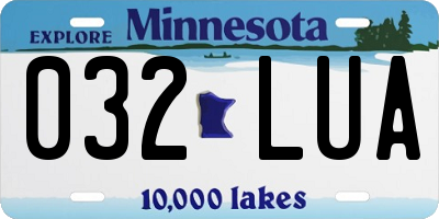 MN license plate 032LUA