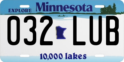 MN license plate 032LUB