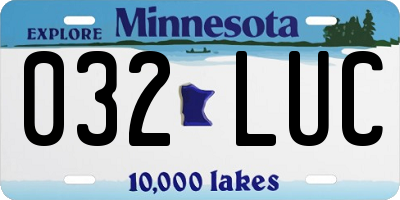 MN license plate 032LUC