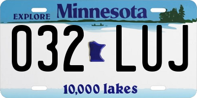 MN license plate 032LUJ