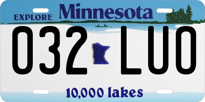 MN license plate 032LUO
