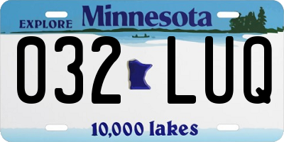 MN license plate 032LUQ