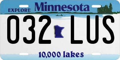 MN license plate 032LUS