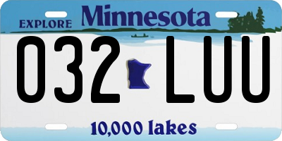 MN license plate 032LUU
