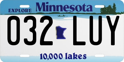 MN license plate 032LUY
