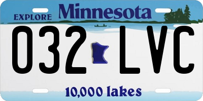 MN license plate 032LVC