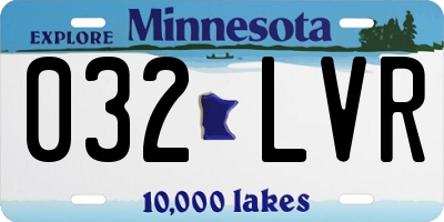 MN license plate 032LVR