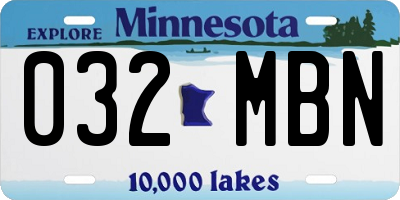 MN license plate 032MBN