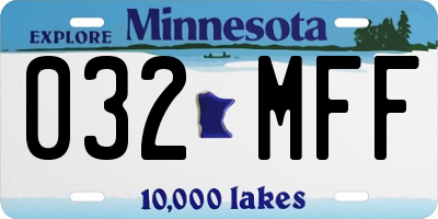 MN license plate 032MFF