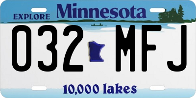 MN license plate 032MFJ