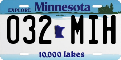 MN license plate 032MIH