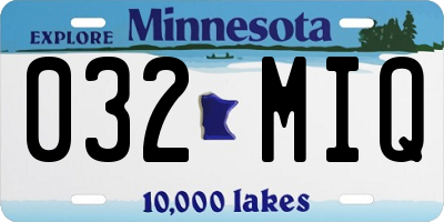 MN license plate 032MIQ