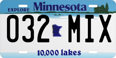 MN license plate 032MIX
