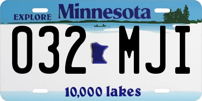 MN license plate 032MJI