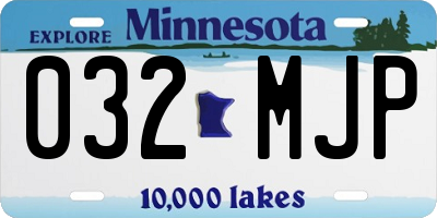 MN license plate 032MJP