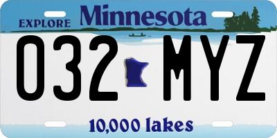 MN license plate 032MYZ