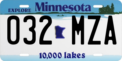 MN license plate 032MZA