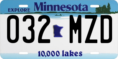 MN license plate 032MZD