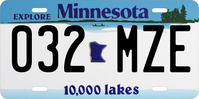 MN license plate 032MZE