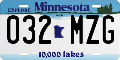 MN license plate 032MZG