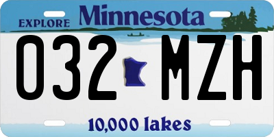 MN license plate 032MZH
