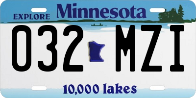 MN license plate 032MZI