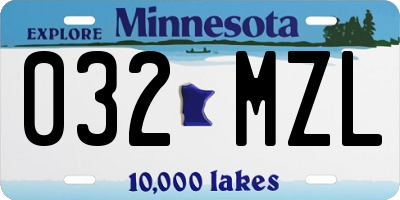 MN license plate 032MZL