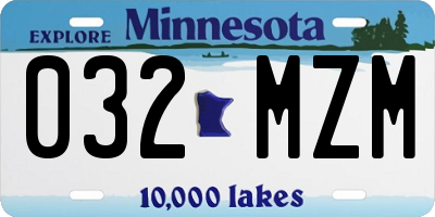 MN license plate 032MZM