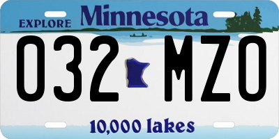 MN license plate 032MZO