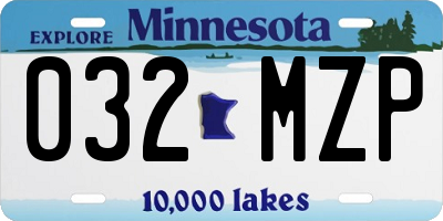 MN license plate 032MZP