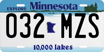 MN license plate 032MZS