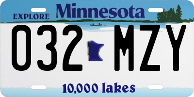 MN license plate 032MZY