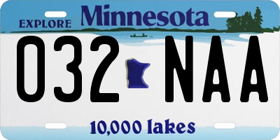 MN license plate 032NAA