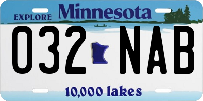 MN license plate 032NAB
