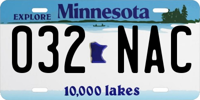 MN license plate 032NAC