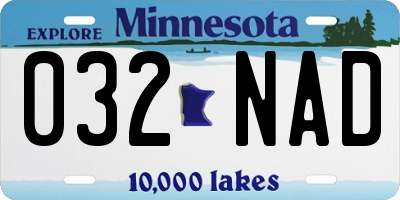 MN license plate 032NAD
