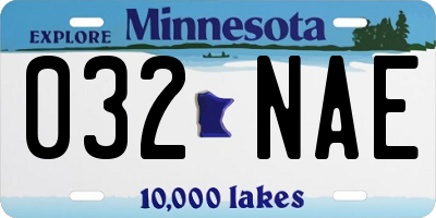 MN license plate 032NAE