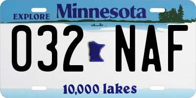 MN license plate 032NAF