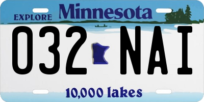 MN license plate 032NAI