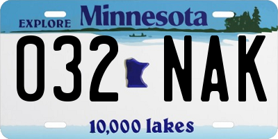 MN license plate 032NAK