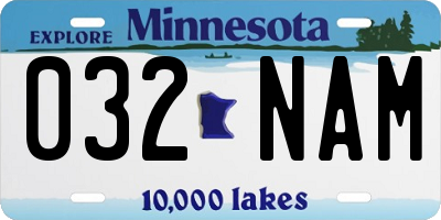 MN license plate 032NAM