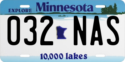 MN license plate 032NAS