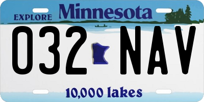 MN license plate 032NAV