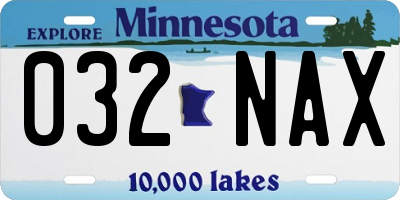 MN license plate 032NAX