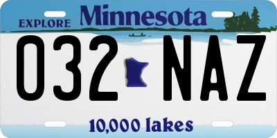MN license plate 032NAZ