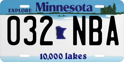 MN license plate 032NBA